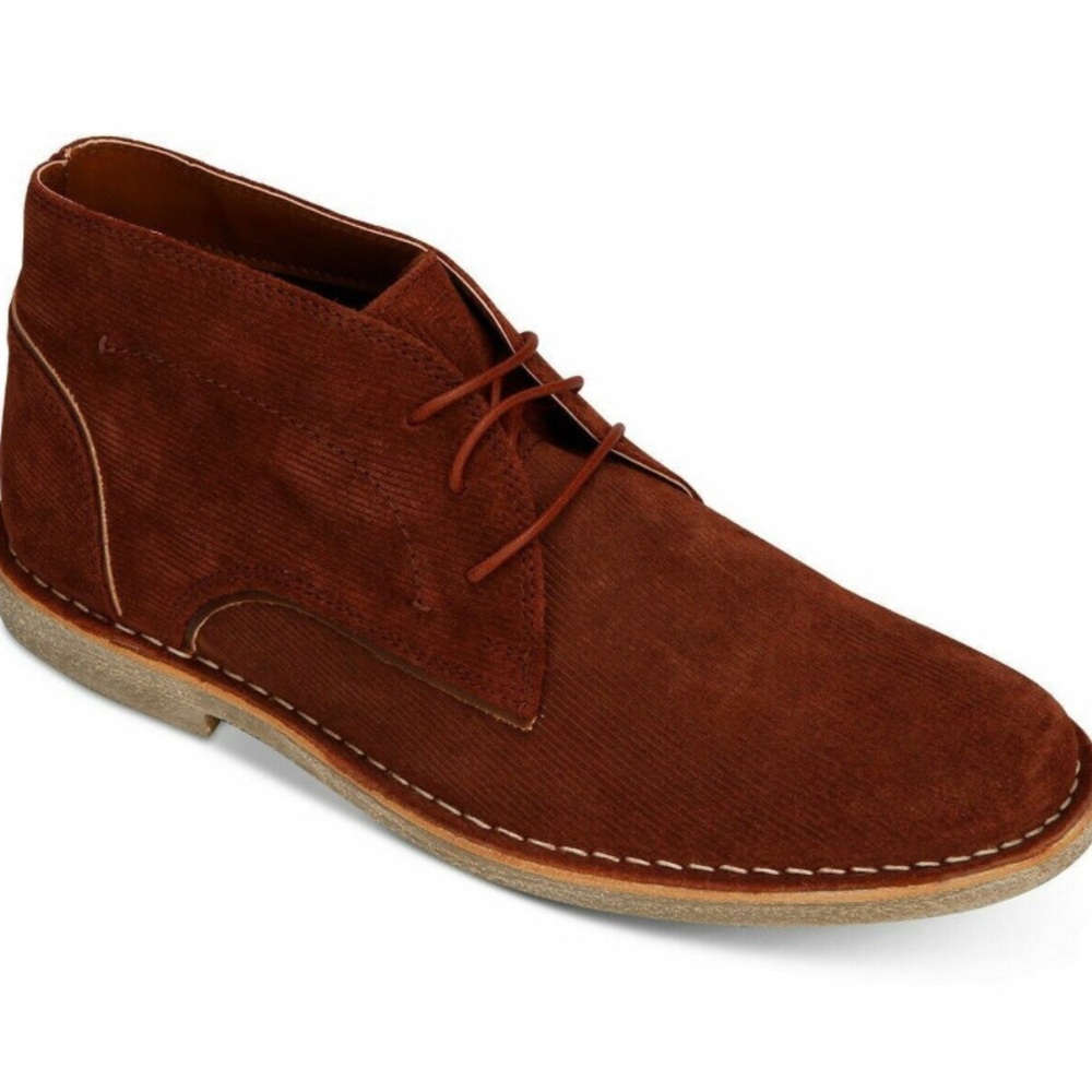 NWOT- Kenneth Cole Reaction Mens Passage Chukka Boots Brick Red Suede